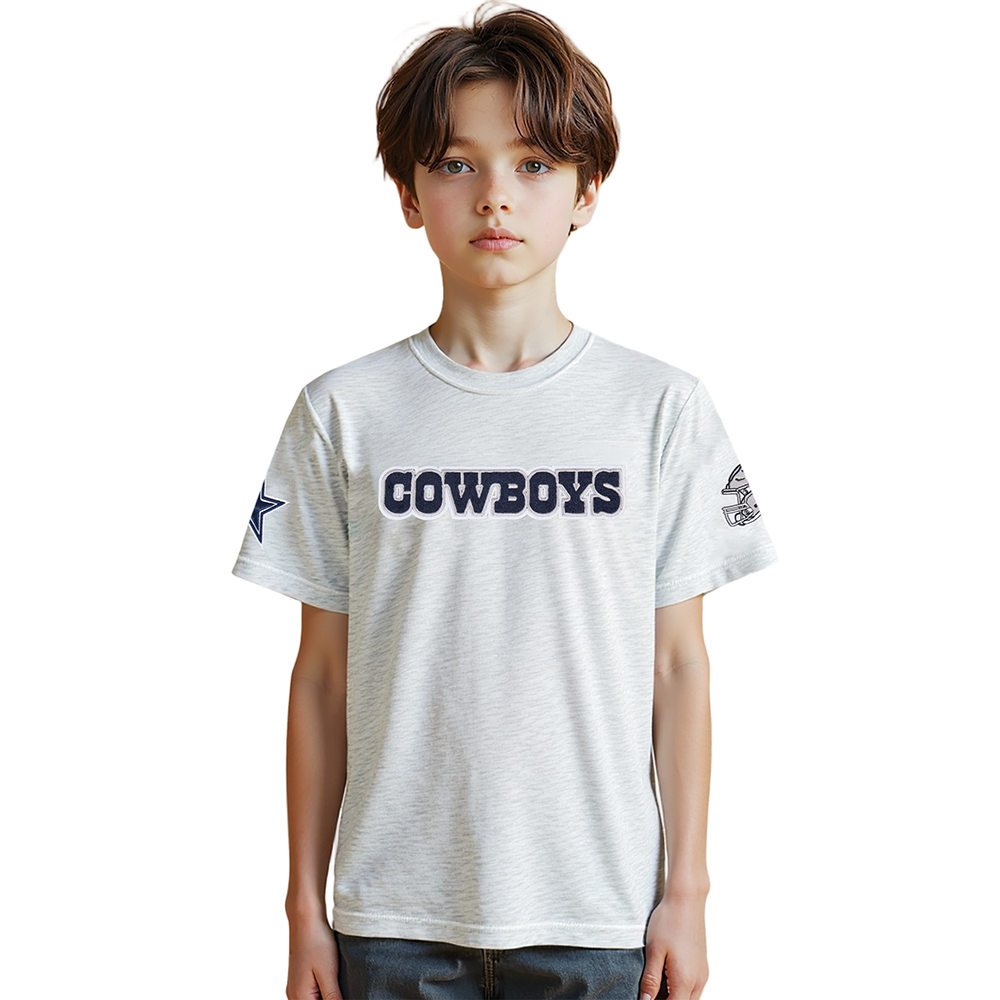 NFL DALLAS COWBOYS CLASSIC LITTLE BOY'S SHORT SLEEVE TEE (HEATHER GREY)