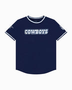 NFL DALLAS COWBOYS CLASSIC LITTLE BOY'S SHORT SLEEVE STRIPED RIB TEE (MIDNIGHT NAVY)