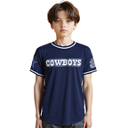 NFL DALLAS COWBOYS CLASSIC LITTLE BOY'S SHORT SLEEVE STRIPED RIB TEE (MIDNIGHT NAVY)