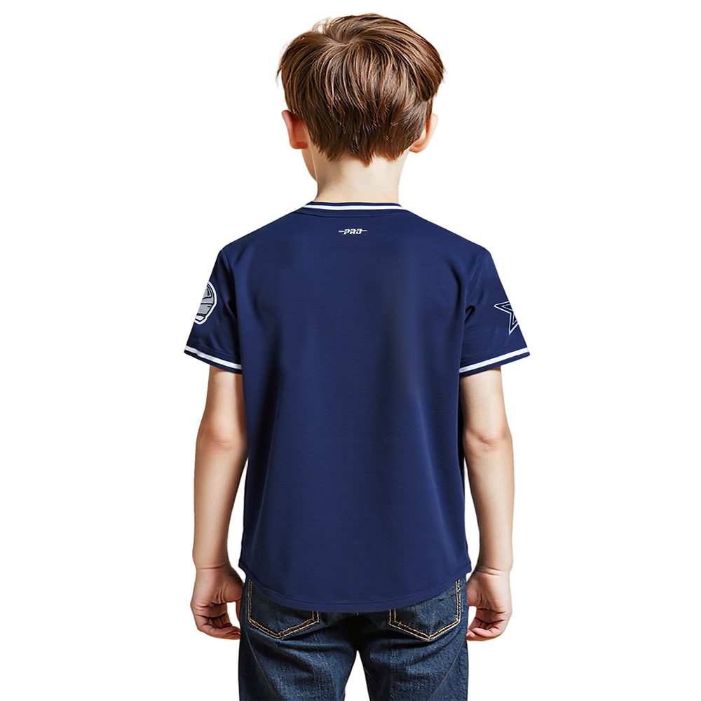 NFL DALLAS COWBOYS CLASSIC LITTLE BOYS SHORT SLEEVE STRIPED RIB TEE (MIDNIGHT NAVY)