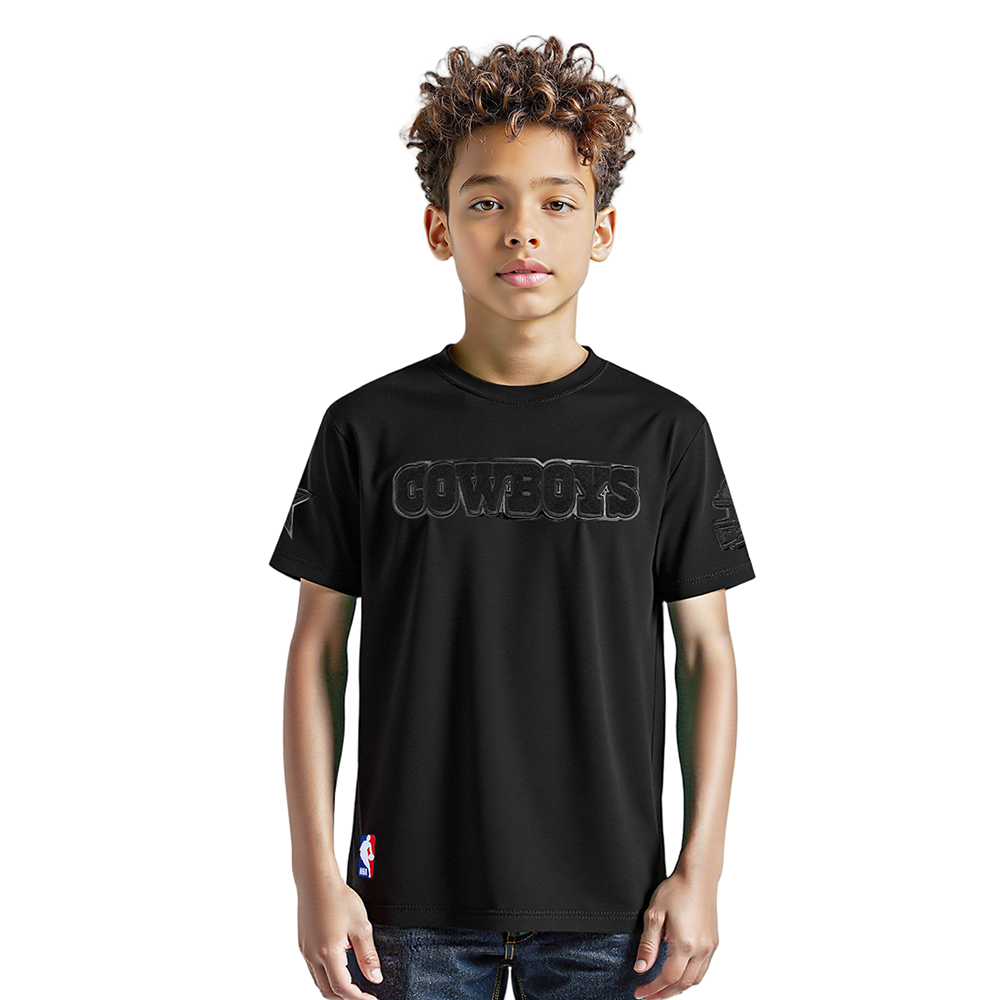 NFL DALLAS COWBOYS TRIPLE BLACK T-SHIRT À MANCHES COURTES POUR GARÇON ENFANT (NOIR)