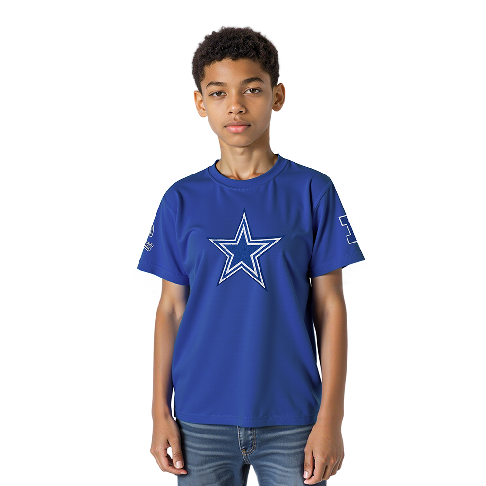 NFL DALLAS COWBOYS RETRO CLASSICS T-SHIRT À MANCHES COURTES POUR GARÇON ENFANT (BLEU DODGER)