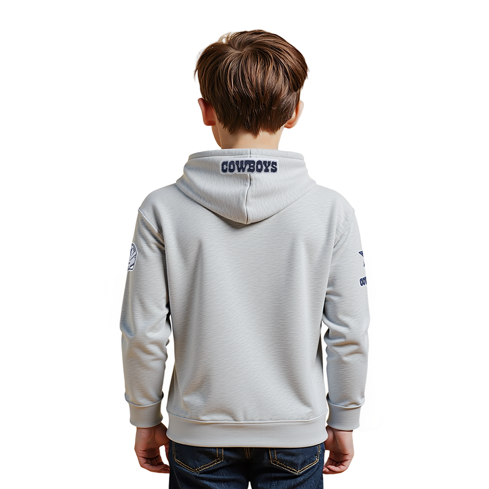 NFL DALLAS COWBOYS CLASSIC LITTLE BOY'S FLEECE PULLOVER HOODIE (HEATHER GREY)