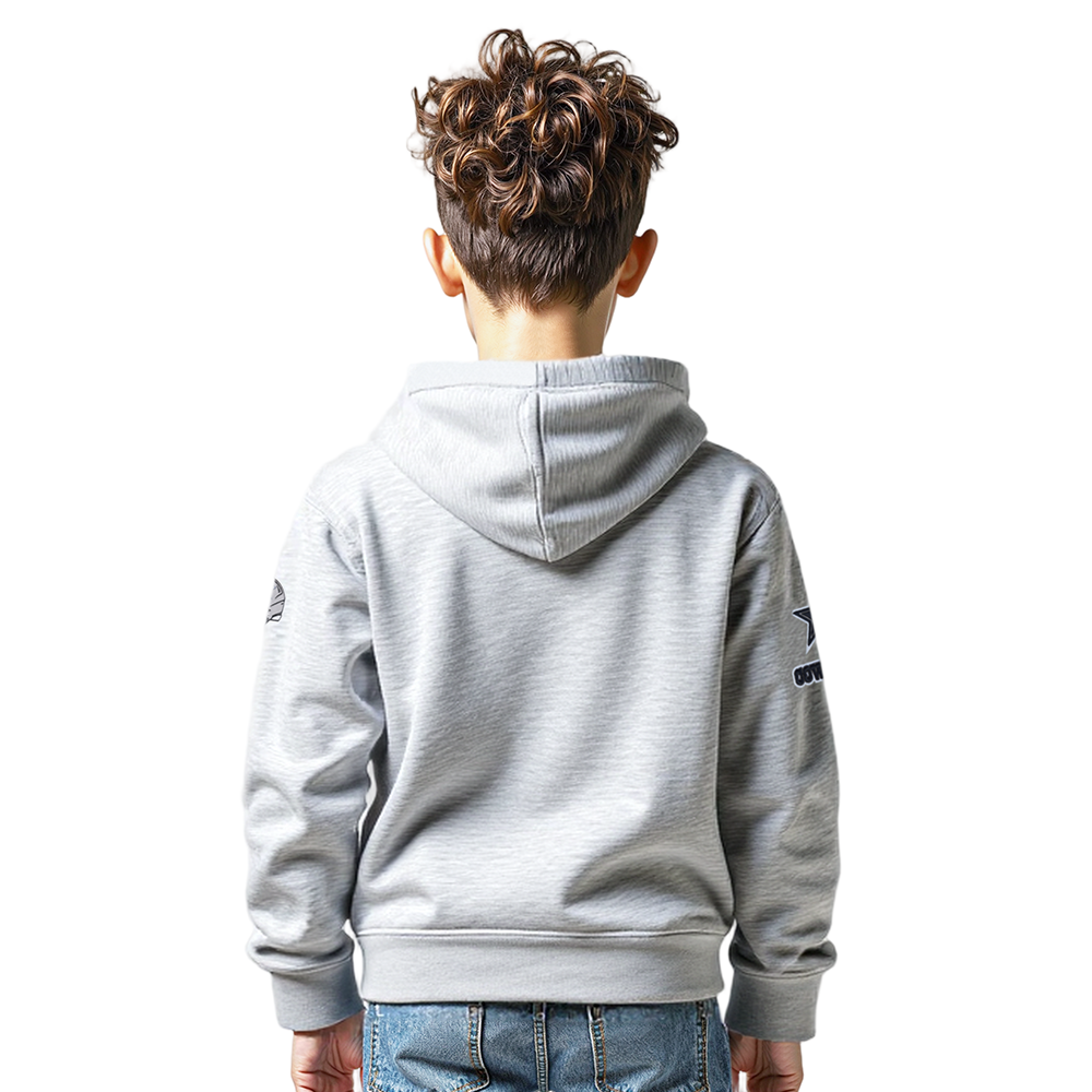 NFL DALLAS COWBOYS CLASSIC LITTLE BOY'S FLEECE FULL ZIP HOODIE (HEATHER GREY)