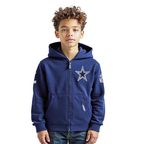 NFL DALLAS COWBOYS CLASSIC LITTLE BOY'S FLEECE FULL ZIP HOODIE (MIDNIGHT NAVY)