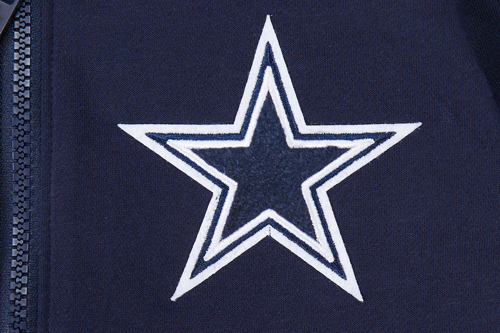 NFL DALLAS COWBOYS CLASSIC LITTLE BOY'S FLEECE FULL ZIP HOODIE (MIDNIGHT NAVY)