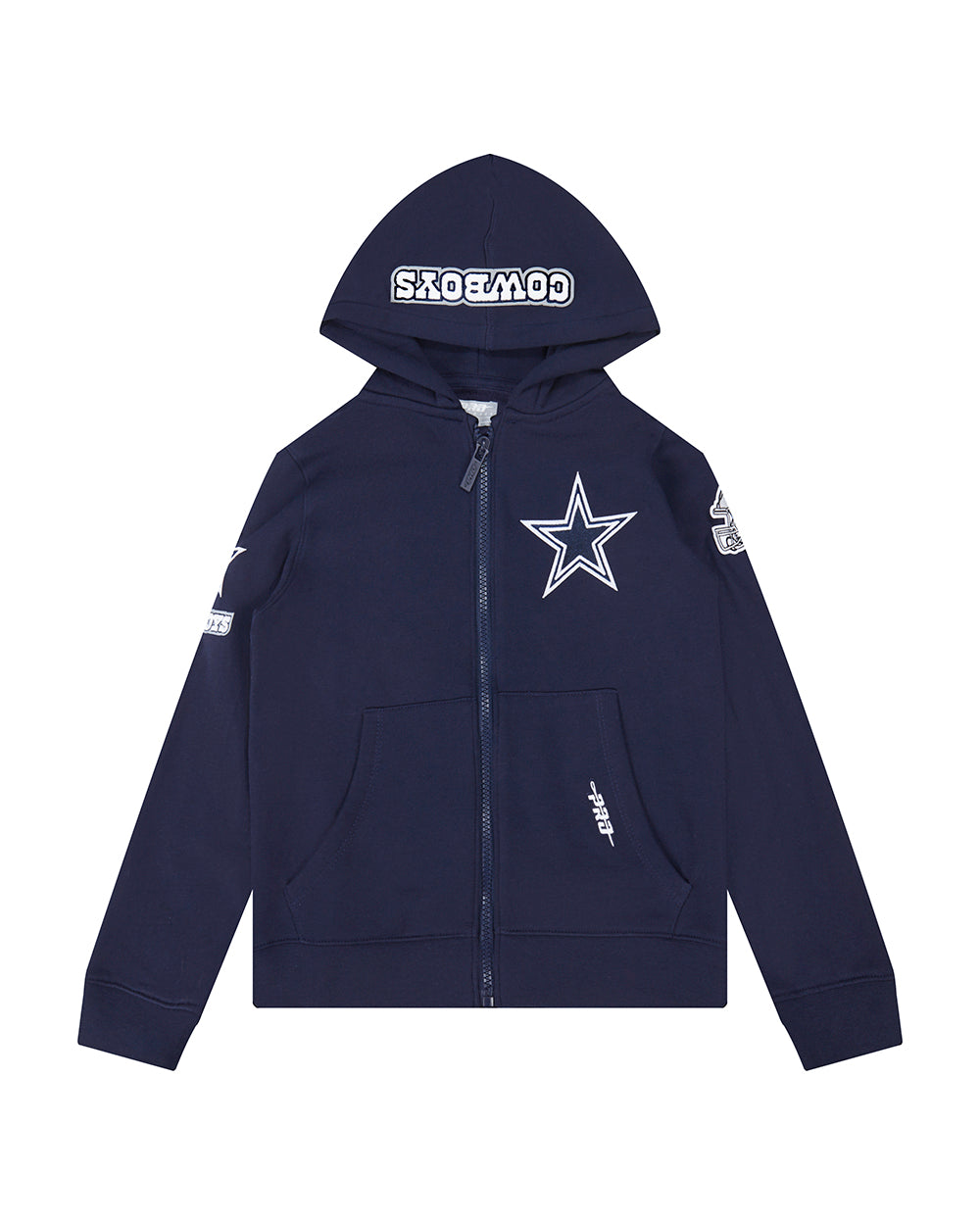 NFL DALLAS COWBOYS CLASSIC LITTLE BOY'S FLEECE FULL ZIP HOODIE (MIDNIGHT NAVY)