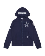 NFL DALLAS COWBOYS CLASSIC LITTLE BOY'S FLEECE FULL ZIP HOODIE (MIDNIGHT NAVY)