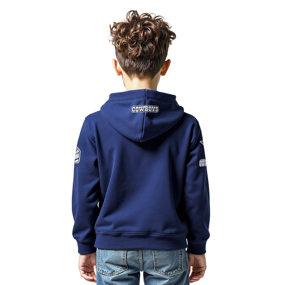 NFL DALLAS COWBOYS CLASSIC LITTLE BOYS FLEECE FULL ZIP HOODIE (MIDNIGHT NAVY)