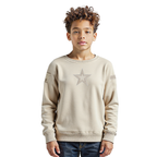 NFL DALLAS COWBOYS NEUTRAL LITTLE BOY'S FLEECE CREWNECK (TAUPE)