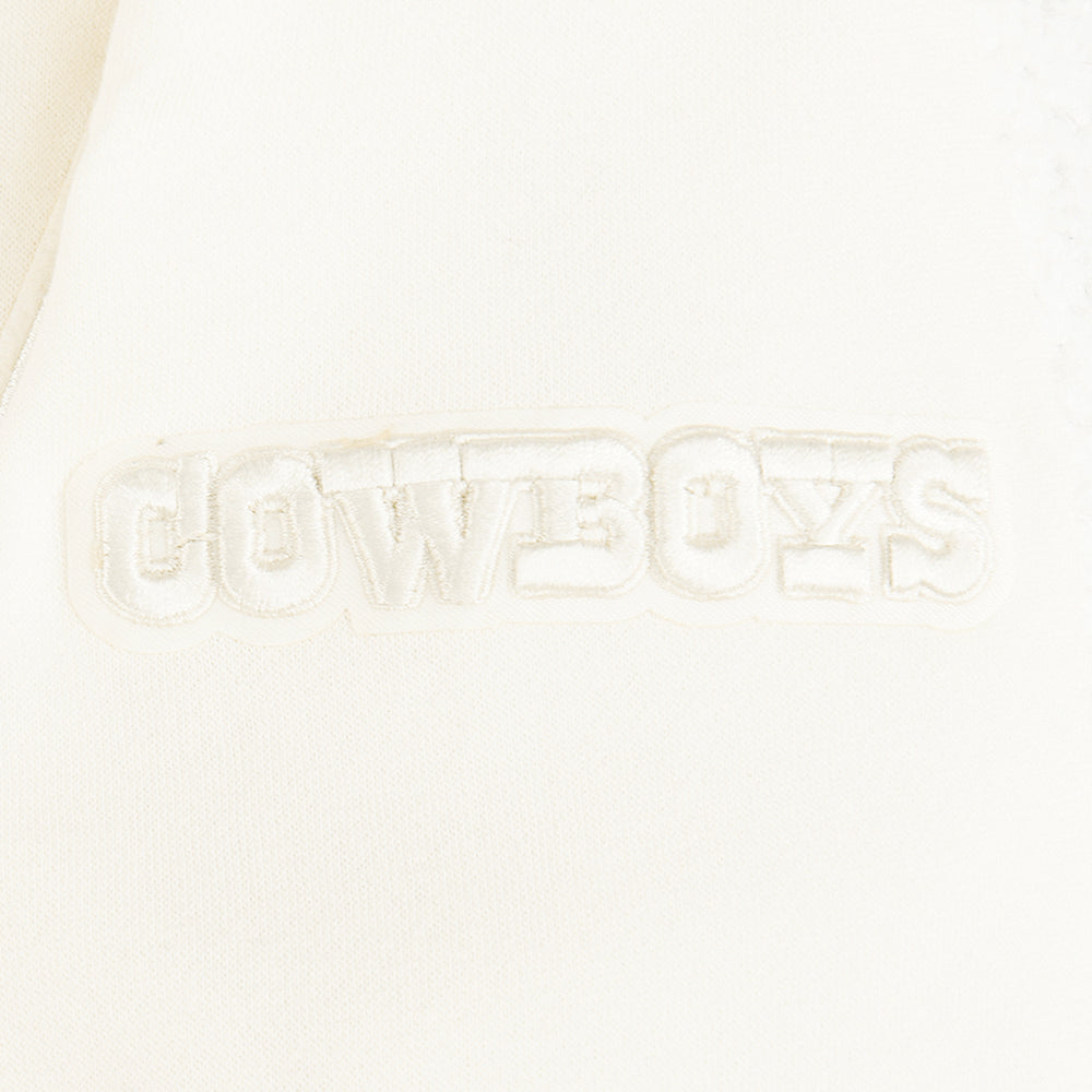 NFL DALLAS COWBOYS NEUTRAL LITTLE BOY'S FLEECE PULLOVER HOODIE (EGGSHELL)