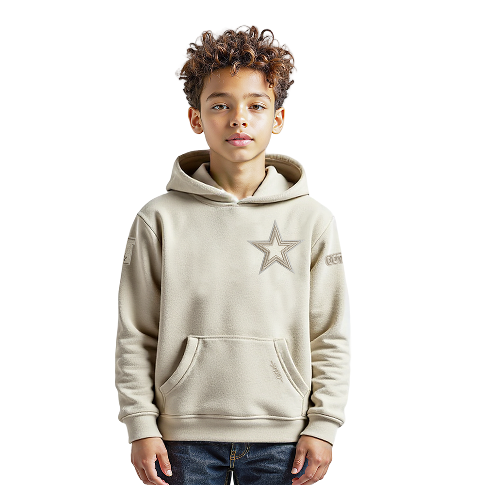 NFL DALLAS COWBOYS NEUTRAL CHANDAIL À CAPUCHON EN MOLLETON POUR GARÇON ENFANT (TAUPE)