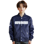 NFL DALLAS COWBOYS CLASSIC LITTLE BOY'S SATIN JACKET (MIDNIGHT NAVY)