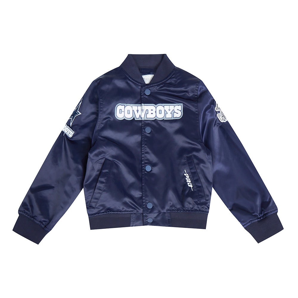NFL DALLAS COWBOYS CLASSIC LITTLE BOY'S SATIN JACKET (MIDNIGHT NAVY)