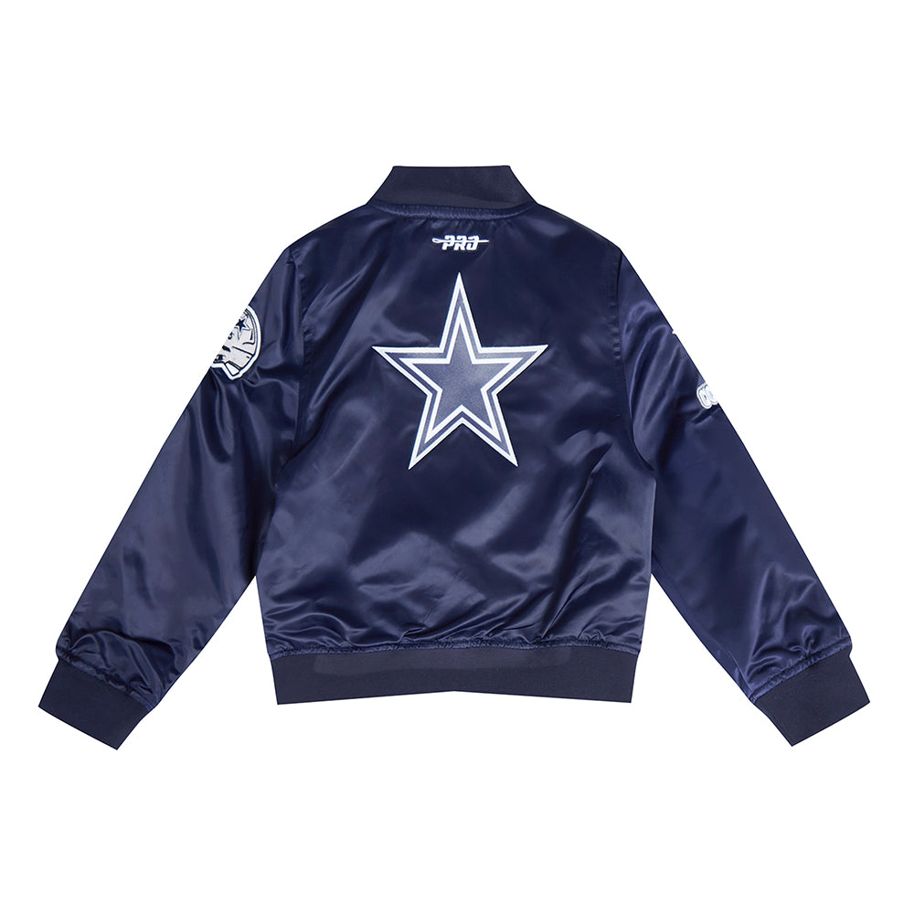 NFL DALLAS COWBOYS CLASSIC LITTLE BOY'S SATIN JACKET (MIDNIGHT NAVY)