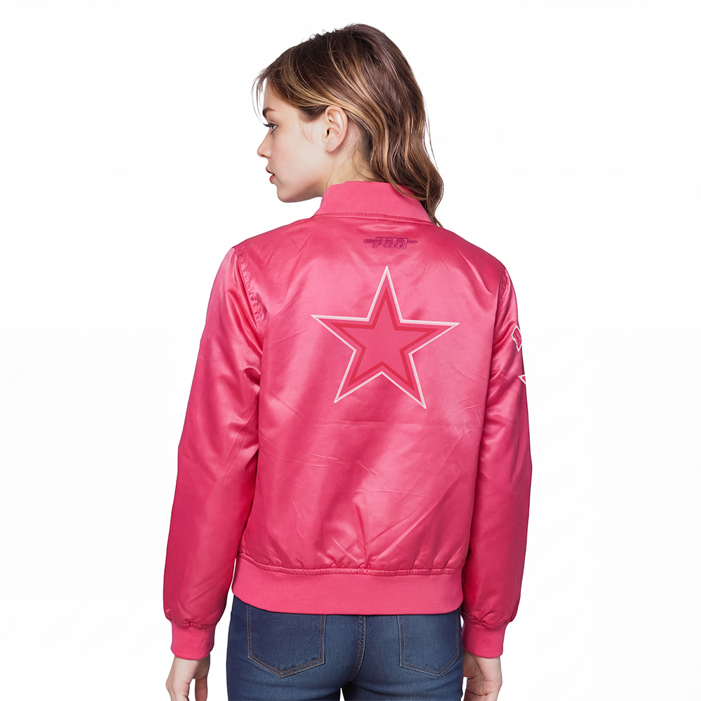 NFL DALLAS COWBOYS TRIPLE PINK LG SATIN JACKET (BEETROOT PURPLE)