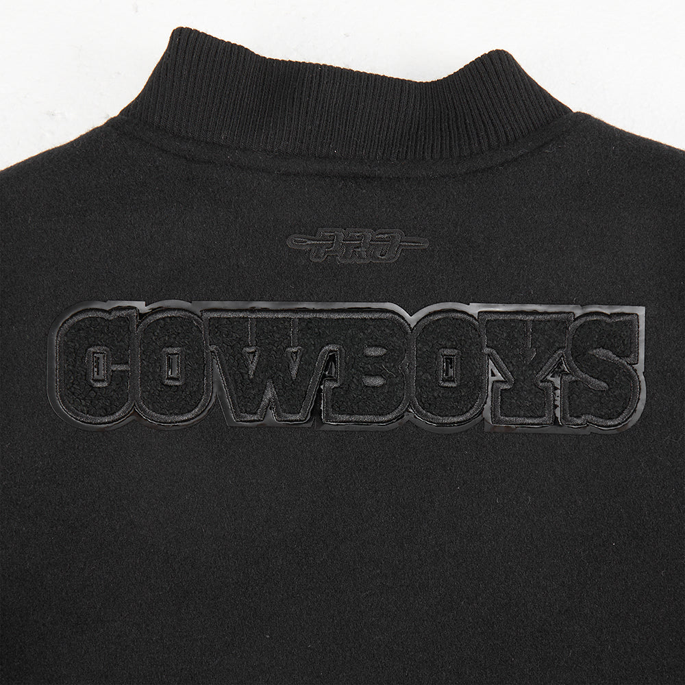 NFL DALLAS COWBOYS TRIPLE BLACK BLOUSON COLLÉGIAL EN LAINE POUR GARÇON ENFANT (NOIR DE JAIS)