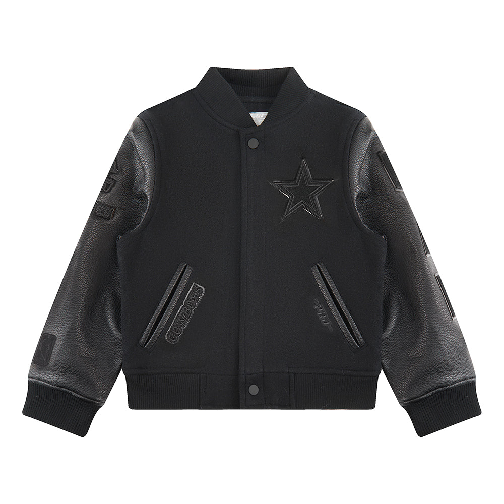 NFL DALLAS COWBOYS TRIPLE BLACK BLOUSON COLLÉGIAL EN LAINE POUR GARÇON ENFANT (NOIR DE JAIS)