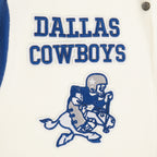 NFL DALLAS COWBOYS RETRO CLASSICS LITTLE BOY'S RIB WOOL VARSITY JACKET (EGGSHELL/DODGER BLUE)