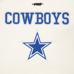 NFL DALLAS COWBOYS RETRO CLASSICS LITTLE BOY'S RIB WOOL VARSITY JACKET (EGGSHELL/DODGER BLUE)