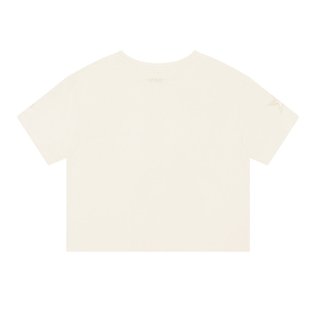 NFL DALLAS COWBOYS NEUTRAL LITTLE GIRLS SHORT SLEEVE BOXY TEE (EGGSHELL)