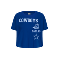 NFL DALLAS COWBOYS RETRO CLASSIC LITTLE GIRL'S SHORT SLEEVE BOXY TEE (DODGER BLUE)
