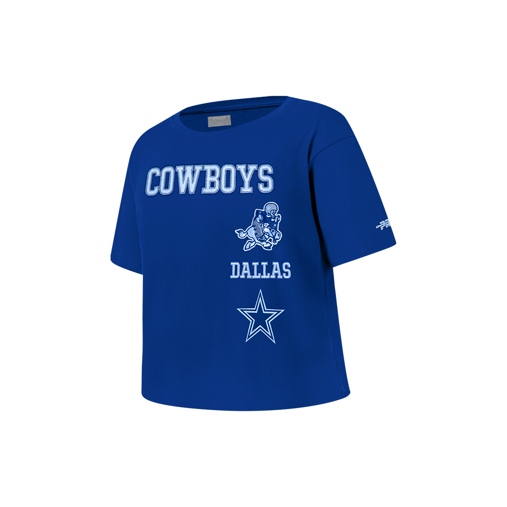 NFL DALLAS COWBOYS RETRO CLASSIC LITTLE GIRL'S SHORT SLEEVE BOXY TEE (DODGER BLUE)