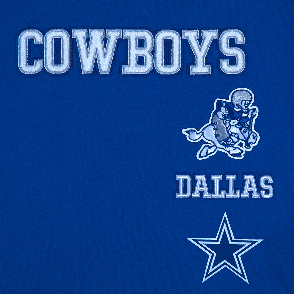 NFL DALLAS COWBOYS RETRO CLASSIC LITTLE GIRL'S SHORT SLEEVE BOXY TEE (DODGER BLUE)