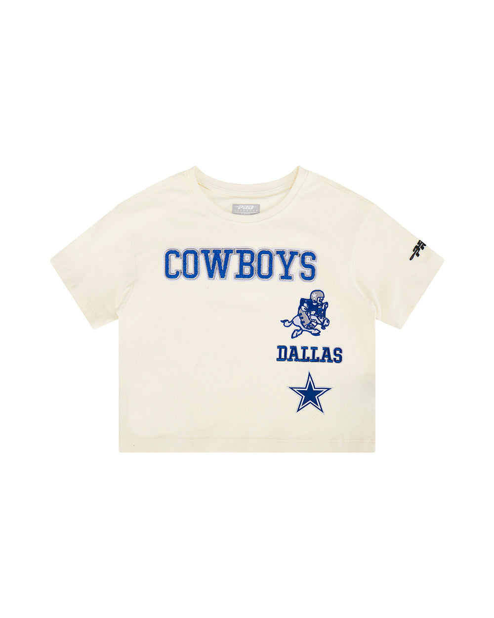 NFL DALLAS COWBOYS RETRO CLASSIC LITTLE GIRL'S SHORT SLEEVE BOXY TEE (EGGSHELL)