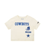 NFL DALLAS COWBOYS RETRO CLASSIC LITTLE GIRL'S SHORT SLEEVE BOXY TEE (EGGSHELL)