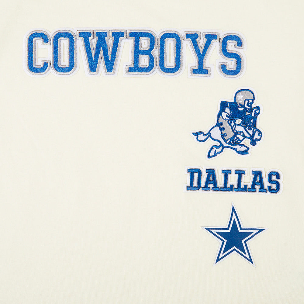 NFL DALLAS COWBOYS RETRO CLASSIC LITTLE GIRL'S SHORT SLEEVE BOXY TEE (EGGSHELL)