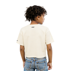 NFL DALLAS COWBOYS RETRO CLASSIC LITTLE GIRL'S SHORT SLEEVE BOXY TEE (EGGSHELL)