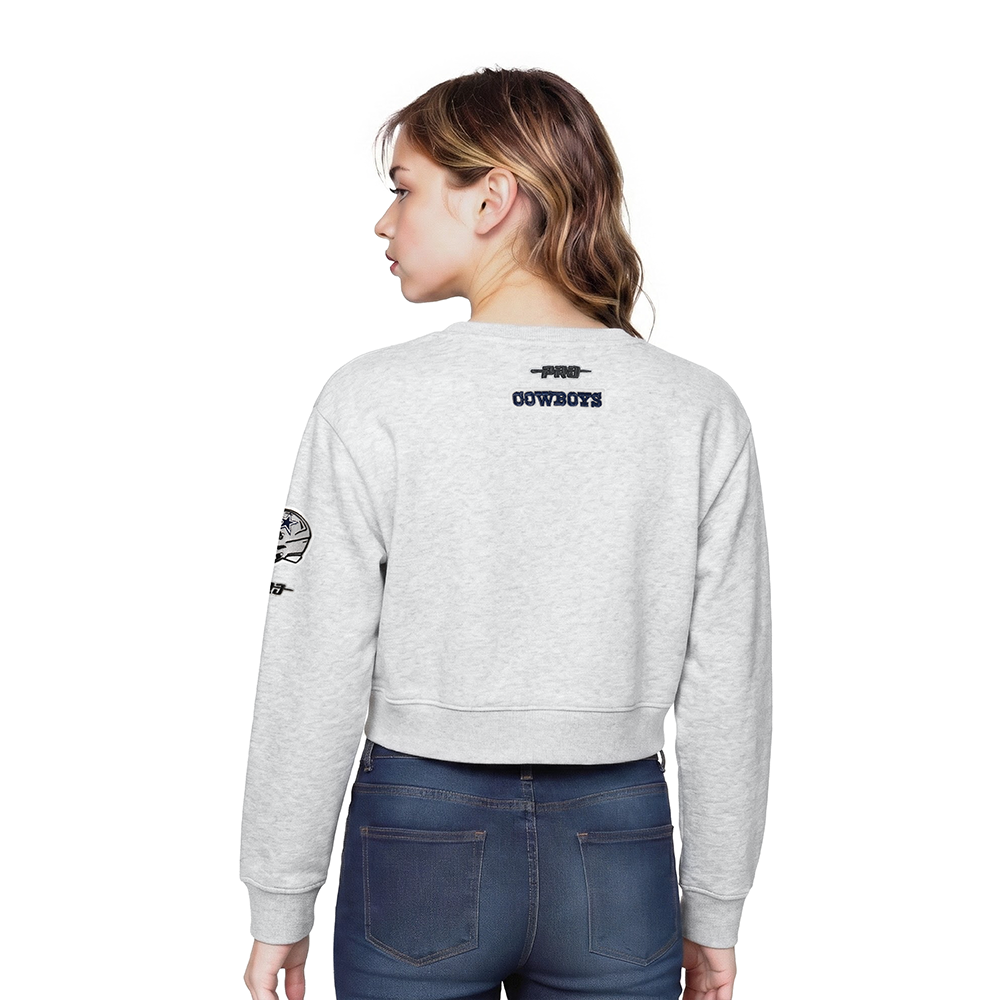 NFL DALLAS COWBOYS CLASSIC CHANDAIL À COL ROND EN MOLLETON POUR FILLE ENFANT (GRIS CHINÉ)