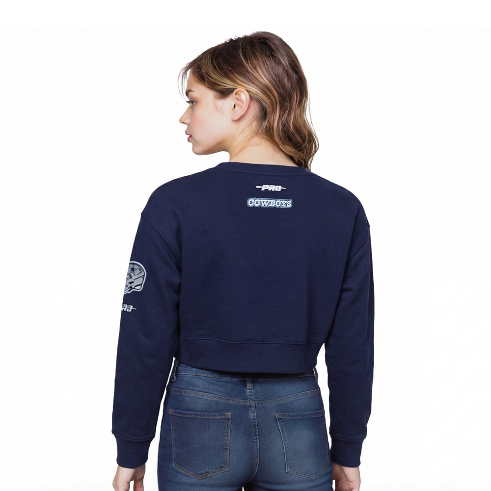 NFL DALLAS COWBOYS CLASSIC CHANDAIL À COL ROND EN MOLLETON POUR FILLE ENFANT (MARINE MINUIT)