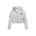 NFL DALLAS COWBOYS CLASSIC LITTLE GIRL'S FLEECE FULL ZIP HOODIE (HEATHER GREY)
