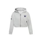 NFL DALLAS COWBOYS CLASSIC LITTLE GIRL'S FLEECE FULL ZIP HOODIE (HEATHER GREY)