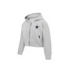 NFL DALLAS COWBOYS CLASSIC LITTLE GIRL'S FLEECE FULL ZIP HOODIE (HEATHER GREY)