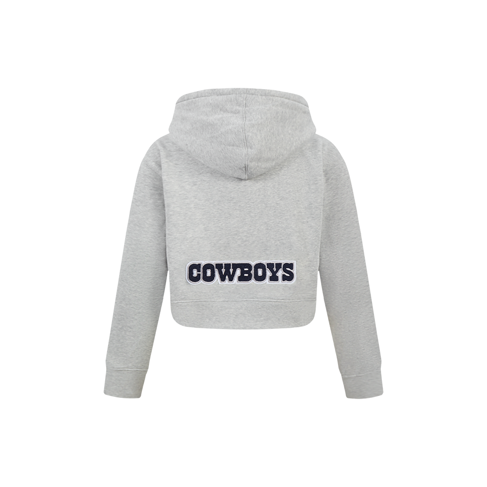 NFL DALLAS COWBOYS CLASSIC LITTLE GIRL'S FLEECE FULL ZIP HOODIE (HEATHER GREY)