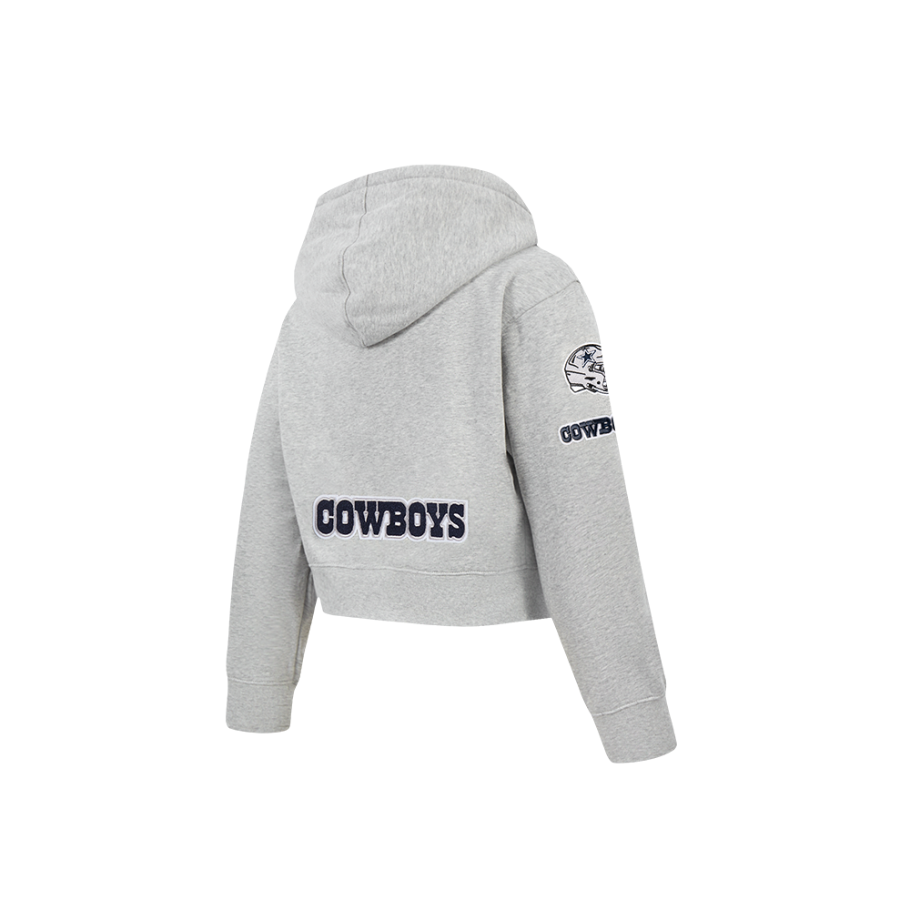 NFL DALLAS COWBOYS CLASSIC LITTLE GIRL'S FLEECE FULL ZIP HOODIE (HEATHER GREY)