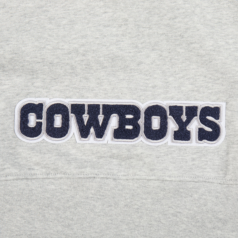 NFL DALLAS COWBOYS CLASSIC LITTLE GIRL'S FLEECE FULL ZIP HOODIE (HEATHER GREY)