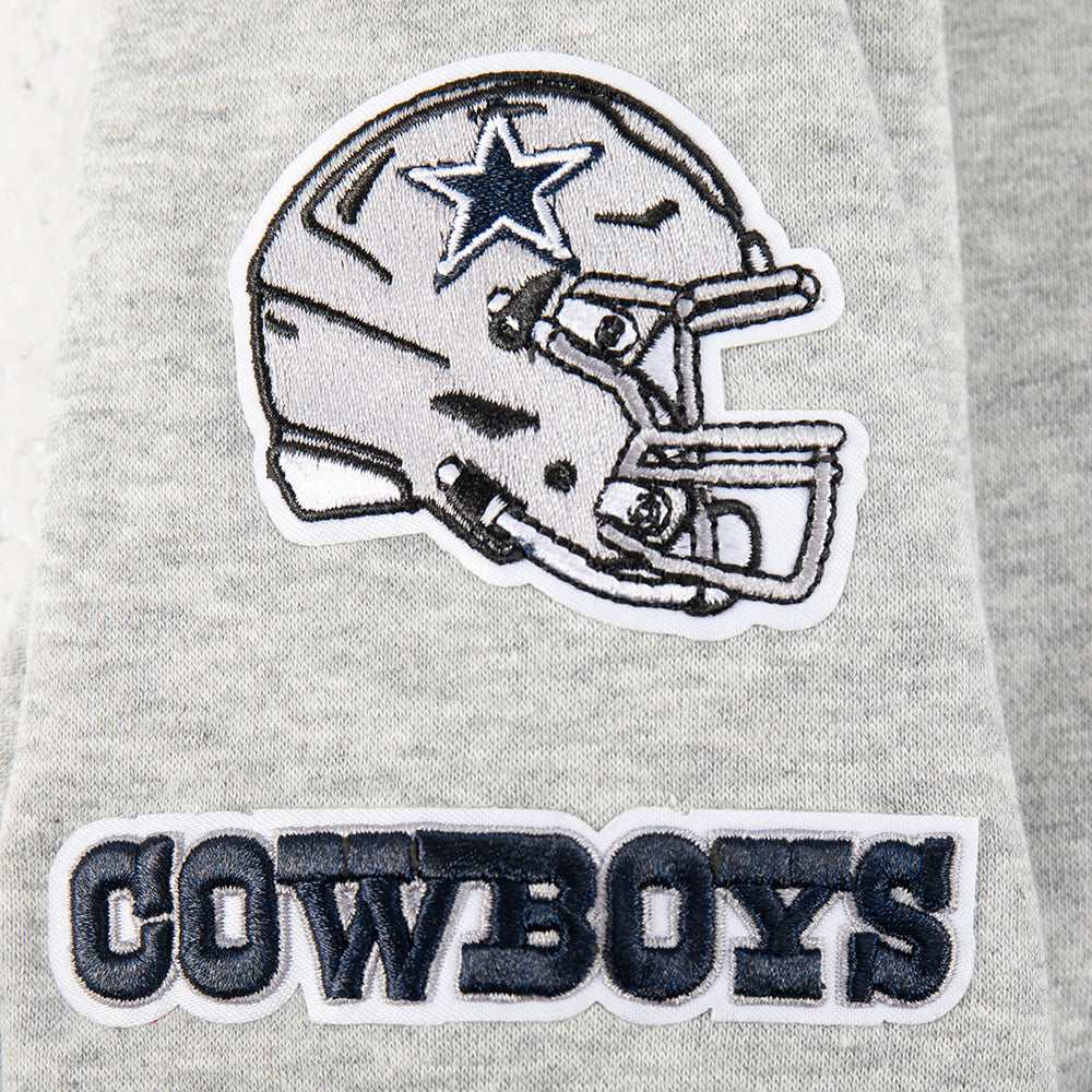 NFL DALLAS COWBOYS CLASSIC LITTLE GIRL'S FLEECE FULL ZIP HOODIE (HEATHER GREY)