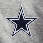 NFL DALLAS COWBOYS CLASSIC LITTLE GIRL'S FLEECE FULL ZIP HOODIE (HEATHER GREY)