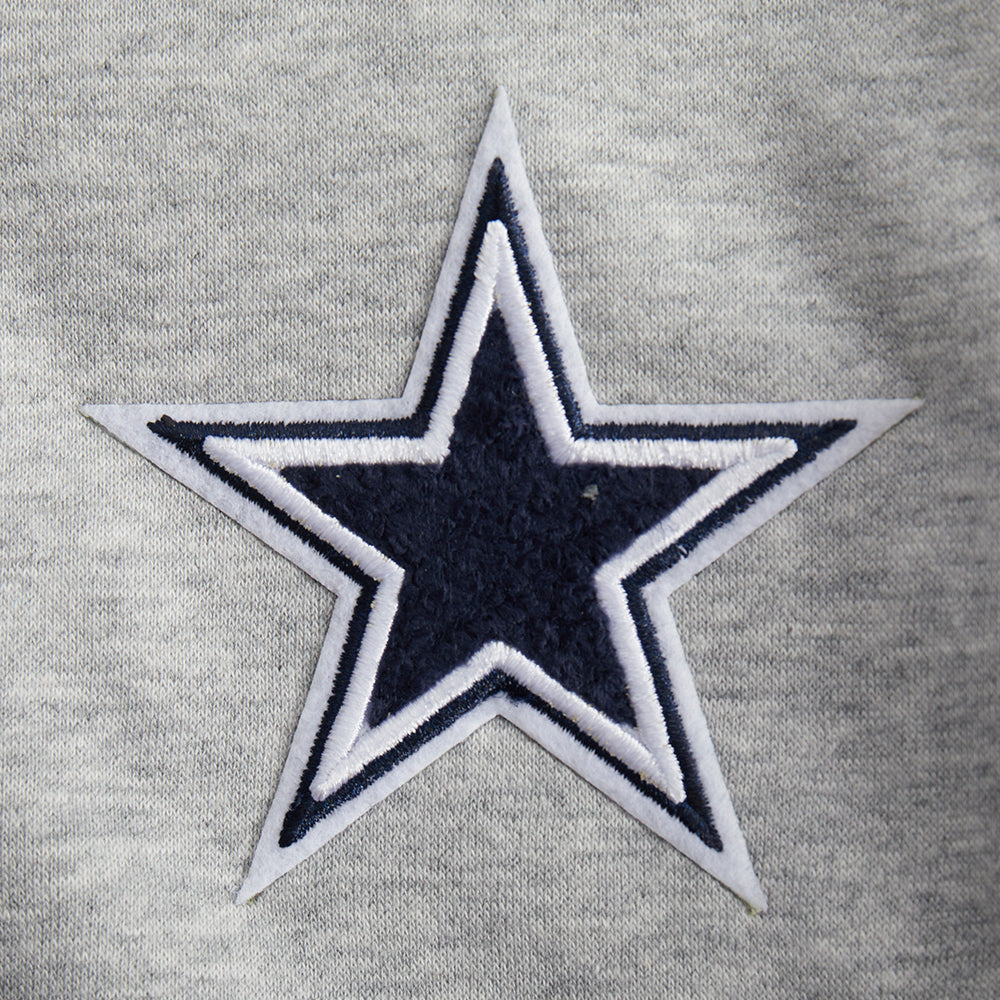 NFL DALLAS COWBOYS CLASSIC LITTLE GIRL'S FLEECE FULL ZIP HOODIE (HEATHER GREY)