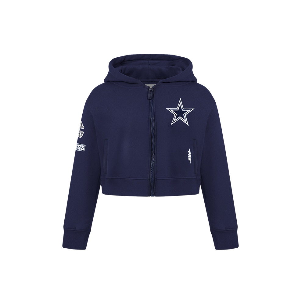 NFL DALLAS COWBOYS CLASSIC CHANDAIL À CAPUCHON EN MOLLETON À GLISSIÈRE POUR FILLE ENFANT (MARINE MINUIT)