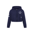 NFL DALLAS COWBOYS CLASSIC CHANDAIL À CAPUCHON EN MOLLETON À GLISSIÈRE POUR FILLE ENFANT (MARINE MINUIT)