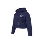 NFL DALLAS COWBOYS CLASSIC CHANDAIL À CAPUCHON EN MOLLETON À GLISSIÈRE POUR FILLE ENFANT (MARINE MINUIT)