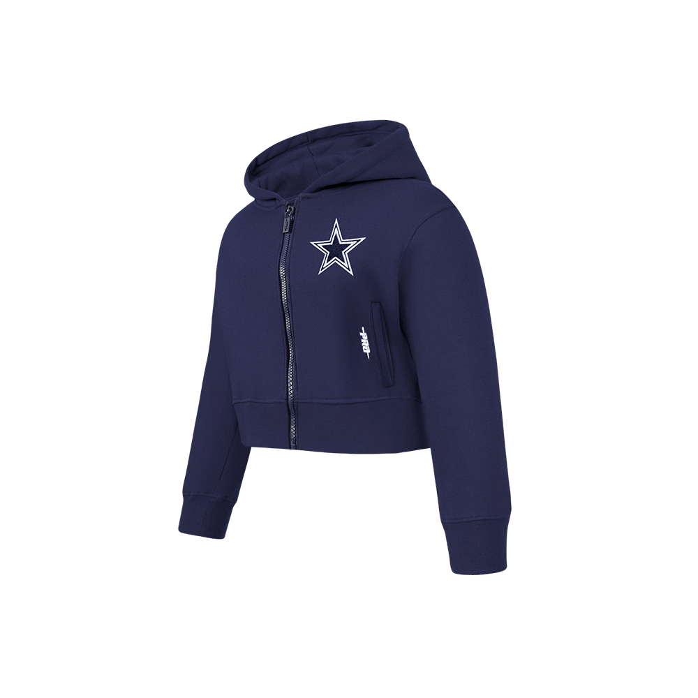 NFL DALLAS COWBOYS CLASSIC LITTLE GIRL'S FLEECE FULL ZIP HOODIE (MIDNIGHT NAVY)