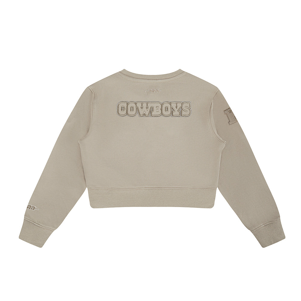 NFL DALLAS COWBOYS NEUTRAL LITTLE GIRLS FLEECE CREWNECK (TAUPE)