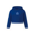 NFL DALLAS COWBOYS RETRO CLASSIC CHANDAIL À CAPUCHON EN MOLLETON CÔTELÉ POUR FILLE ENFANT (BLEU DODGER)
