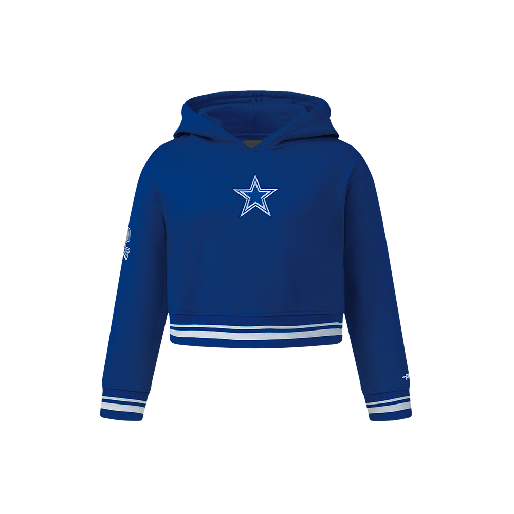 NFL DALLAS COWBOYS RETRO CLASSIC CHANDAIL À CAPUCHON EN MOLLETON CÔTELÉ POUR FILLE ENFANT (BLEU DODGER)